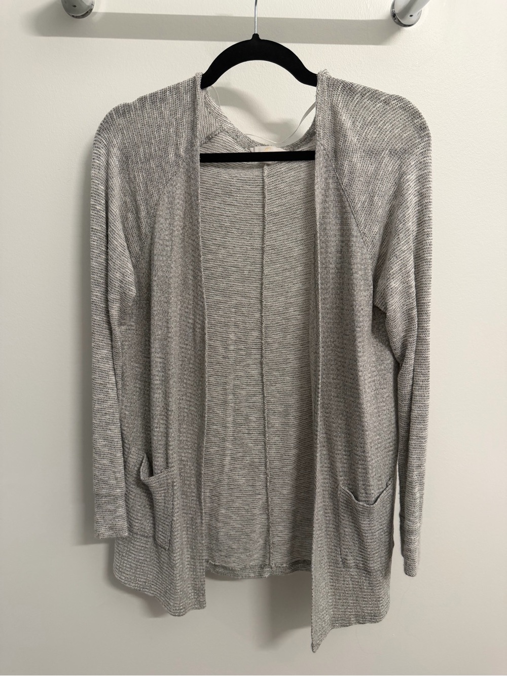 Light Gray Open Front Women's Cardigan Sweater